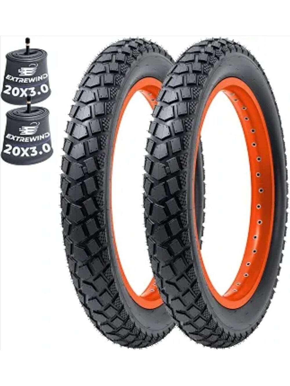 20x3.0 Fat Bike Tires & Heavy Duty Tubes – All-Terrain, Foldable, 2-Pack